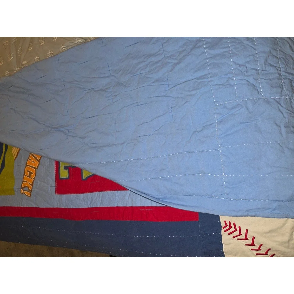 Circo Kids Sports Quilt Twin Blue Cotton Football Basketball Baseball Soccer